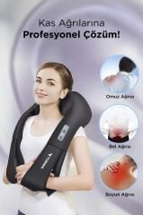 Masaj Aleti Ovalı Isıtmalı Boyun Sırt Bel Omuz Bacak Masaj Yastığı QY666 Siyah