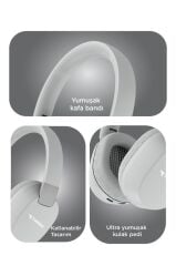 Bluetooth Kulaklık Kulak Üstü Kablosuz Kulaklık HD50 Gri