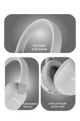 Bluetooth Kulaklık Kulak Üstü Kablosuz Kulaklık HD50 Gri