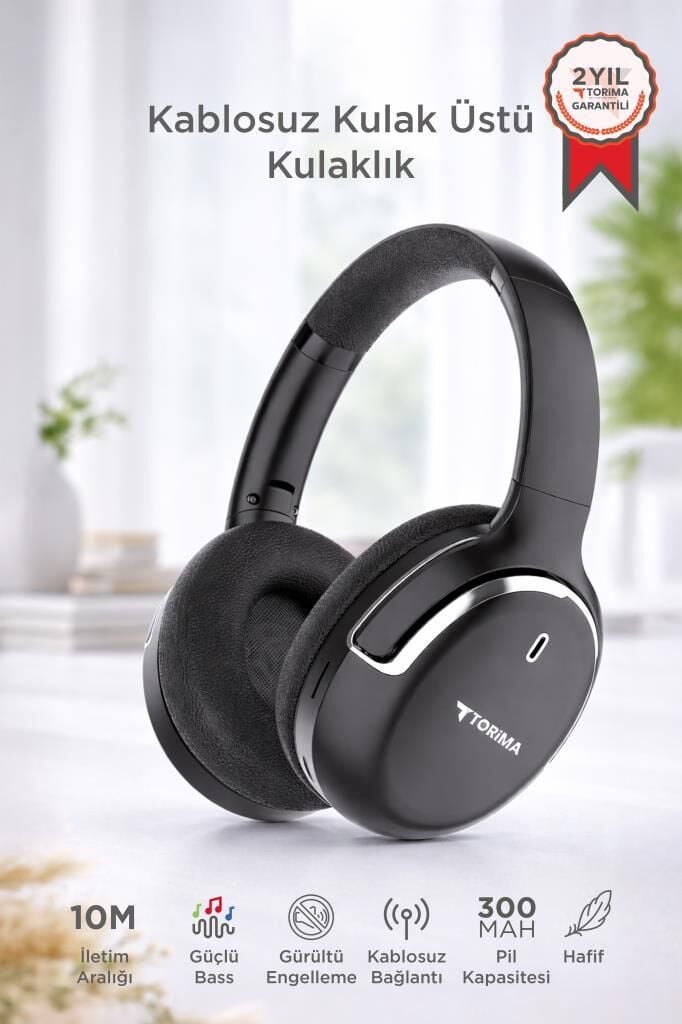 Bluetooth Kulaklık Kulak Üstü Kablosuz Kulaklık HD60 Siyah