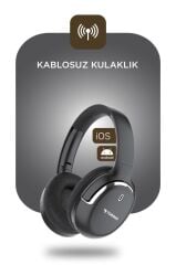 Bluetooth Kulaklık Kulak Üstü Kablosuz Kulaklık HD60 Siyah