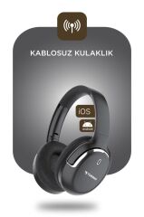 Bluetooth Kulaklık Kulak Üstü Kablosuz Kulaklık HD60 Siyah