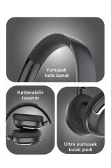 Bluetooth Kulaklık Kulak Üstü Kablosuz Kulaklık HD60 Siyah
