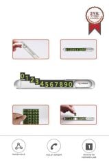 Araç İçi Telefon Numaratörü Fosforlu Oto Cam Kartı JX051 Gri