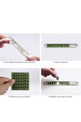 Araç İçi Telefon Numaratörü Fosforlu Oto Cam Kartı JX051 Gri