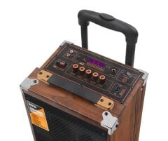 Torima B-Q12 Mikrofonlu Kumandalı Taşınabilir Tekerlekli Bluetooth Hoparlör Kahverengi