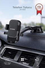 Telefon Tutucu 360 Derece Dönebilen Vantuzlu Araç İçi Oto Aksesuarları JX053 Siyah