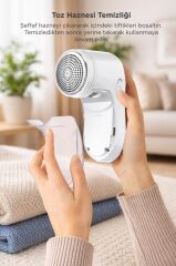 Şarjlı Tüy ve Tiftik Temizleme Makinesi Extra Bıçaklı 708 Beyaz