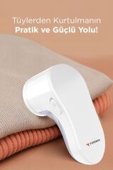 Şarjlı Tüy ve Tiftik Temizleme Makinesi Extra Bıçaklı 708 Beyaz