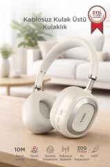 Bluetooth Kulaklık Kulak Üstü Kablosuz Kulaklık HD70 Bej