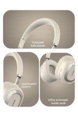 Bluetooth Kulaklık Kulak Üstü Kablosuz Kulaklık HD70 Bej