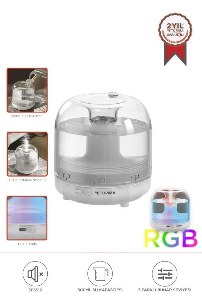 Torima X5 Beyaz Humidifier Hava Nemlendirici Aroma Terapili Buhar Makinesi