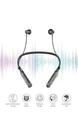 Bluetooth Kulaklık Boyun Askılı Neckband ENC Extra Bass 30 Saat Kullanım TB09 Siyah