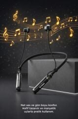 Bluetooth Kulaklık Boyun Askılı Neckband ENC Extra Bass 30 Saat Kullanım TB09 Siyah