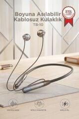 Bluetooth Kulaklık Boyun Askılı Neckband ENC Extra Bass Manyetik Kulaklık TB10 Siyah