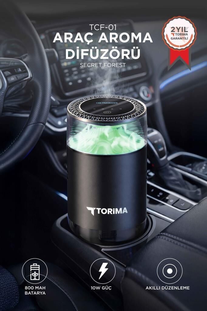 Araç İçi Aroma Difüzörü Hava Nemlendirici Şarjlı Oda ve Araba Kokusu TCF01 Secret Forest