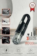 Araç Süpürgesi Şarjlı 8000Pa Süper Güçlü El Süpürgesi A031 Siyah