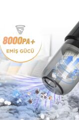 Araç Süpürgesi Şarjlı 8000Pa Süper Güçlü El Süpürgesi A031 Siyah