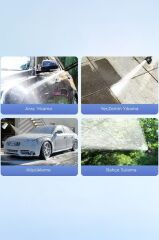 Şarjlı Yüksek Basınçlı Yıkama Tabancası Akülü Oto Araba Bahçe Temizleme Su Tabancası D015 Sarı