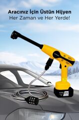 Şarjlı Yüksek Basınçlı Yıkama Tabancası Akülü Oto Araba Bahçe Temizleme Su Tabancası D015 Sarı