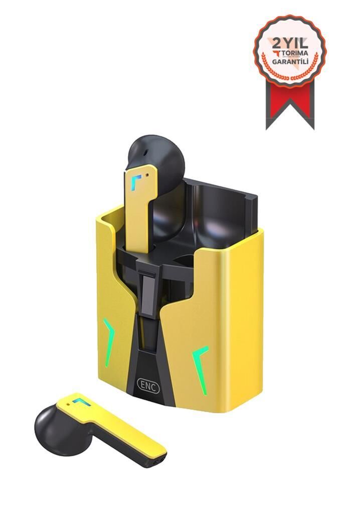 Fineblue Bluetooth Kulaklık Kulak İçi Çift Modlu Oyuncu Kulaklık KingKong Sarı