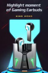 Fineblue Bluetooth Kulaklık Kulak İçi Çift Modlu Oyuncu Kulaklık KingKong Sarı