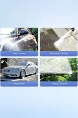 Şarjlı Yüksek Basınçlı Yıkama Tabancası Akülü Oto Araba Bahçe Temizleme Su Tabancası D015 Siyah