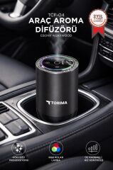 Araç İçi Aroma Difüzörü Hava Nemlendirici Rgb Işıklı Şarjlı Oda ve Araba Kokusu TCF04 Ebony Agarwood