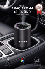 Araç İçi Aroma Difüzörü Hava Nemlendirici Rgb Işıklı Şarjlı Oda ve Araba Kokusu TCF04 Ebony Agarwood