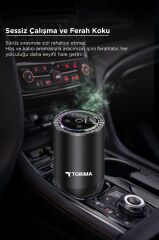 Araç İçi Aroma Difüzörü Hava Nemlendirici Rgb Işıklı Şarjlı Oda ve Araba Kokusu TCF04 Ebony Agarwood