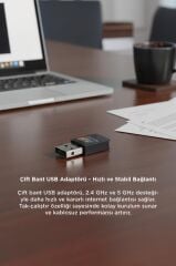 Mini Wifi Adaptör USB 2.0 600 Mbps Kablosuz Alıcı YD48 Siyah