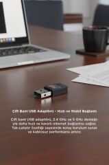 Mini Wifi Adaptör USB 2.0 600 Mbps Kablosuz Alıcı YD48 Siyah