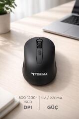 Torima Kablosuz Mouse Usb Alıcılı Fare TM22 Siyah