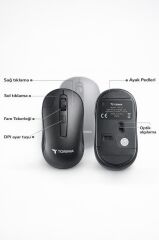 Kablosuz Mouse Usb Alıcılı Fare TM22 Siyah
