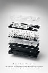 Kablolu Klavye Rgb Işıklı Sessiz Q Klavye TK12 Siyah-Beyaz