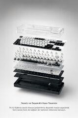 Kablolu Klavye Rgb Işıklı Sessiz Q Klavye TK12 Siyah Beyaz