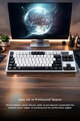 Kablolu Klavye Rgb Işıklı Sessiz Q Klavye TK12 Siyah Beyaz