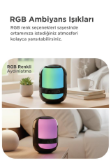 Bluetooth Hoparlör Kablosuz Taşınabilir Rgb Işıklı TWS Speaker GTS-2149 Siyah