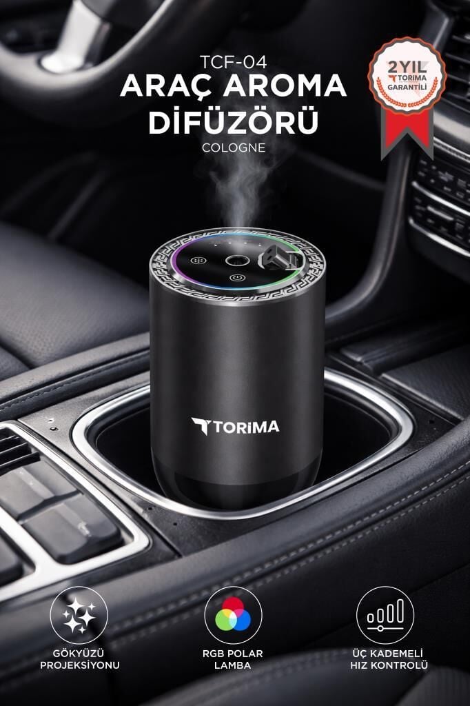 Araç İçi Aroma Difüzörü Hava Nemlendirici Rgb Işıklı Şarjlı Oda ve Araba Kokusu TCF04 Cologne