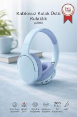 Bluetooth Kulaklık Kulak Üstü Kablosuz Kulaklık P2961 Mavi