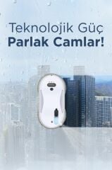 Cam Silme Temizleme Robotu Uzaktan Kumandalı Su Püskürtmeli S9 Beyaz