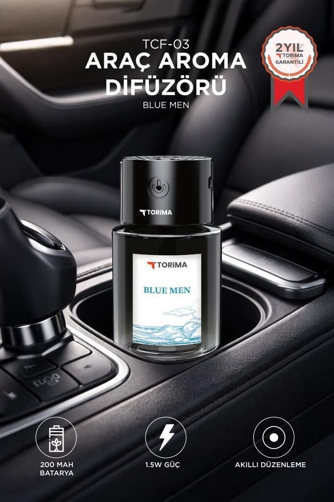 Araç İçi Aroma Difüzörü Hava Nemlendirici Lazerli Şarjlı Oda ve Araba Kokusu TCF03 Blue Men Dragon