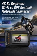 Aksiyon Kamerası Ultra Hd Wifi Panaromik Gözetleme Motorsiklet Kamerası M5F Siyah