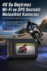 Aksiyon Kamerası Ultra Hd Wifi Panaromik Gözetleme Motorsiklet Kamerası M5F Siyah