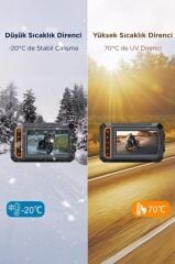 Aksiyon Kamerası Ultra Hd Wifi Panaromik Gözetleme Motorsiklet Kamerası M5F Siyah