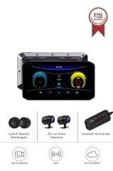 Araç İçi Kamera Ultra Hd Wifi Tekerlek Basınç Göstergeli Carplay Ön ve Arka Motorsiklet Kamerası M8E Siyah