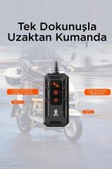 M8E Siyah Ultra Hd Wifi Ön+Arka Kamera ve Tekerlerk Basınç Göstergesi Motorsiklet Carplay