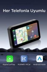 Araç İçi Kamera Ultra Hd Wifi Tekerlek Basınç Göstergeli Carplay Ön ve Arka Motorsiklet Kamerası M8E Siyah