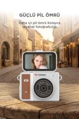 Mini Dijital Kamera 2K Flip Ekranlı Selfie Video Vlog Kamerası CMR46 Kahverengi