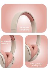 Bluetooth Kulaklık Kulak Üstü Kablosuz Kulaklık P2961 Pembe